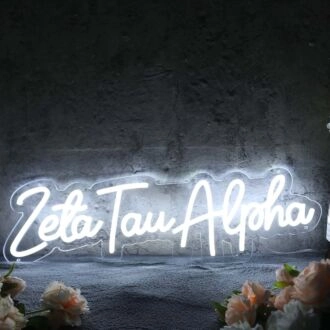 Zeta Tau Alpha White Neon Sign for Sorority and College Decor
