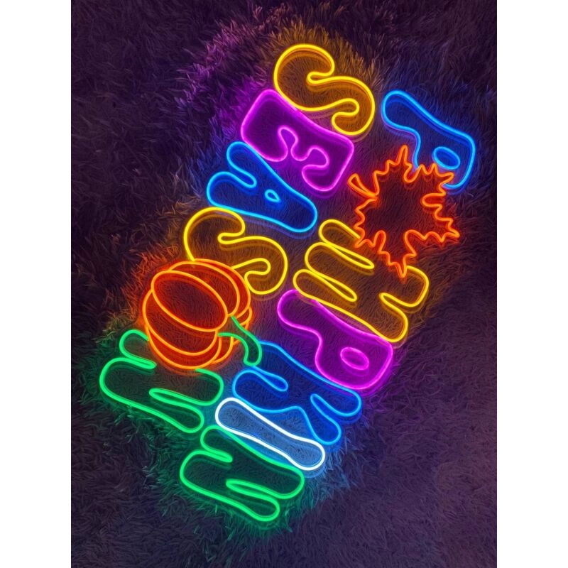 Fall Risk Neon Light Pumpkin Season Led Neon Sign Hello Fall Neon Led Sign Light Pumpkin ...