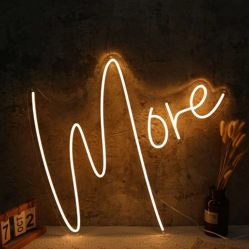 Led More Sign More Yellow LED Neon Sign
