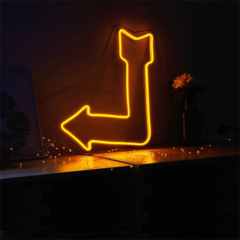 Led Sign Orange Brighten Up Your Space: Versatile Orange Arrow LED Neon Sign for Home ...