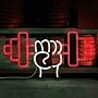 Gym Hand Holding Dumbbell Style 1 Neon Sign