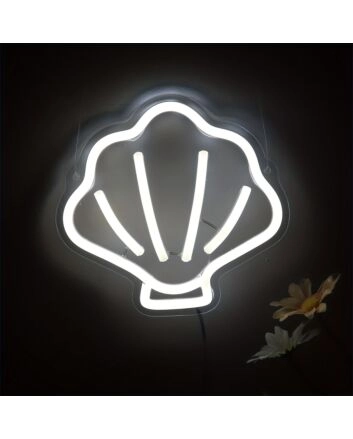 Brighten Your Space: Shell LED Wall Neon Sign Perfect for Home Decor, Office Ambiance, and Storefronts