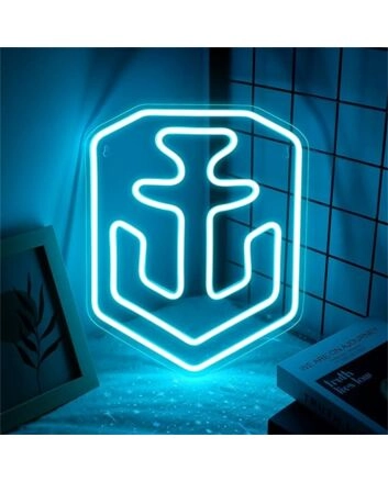 Brighten Up Your Bar, Office, and Home Decor with the Versatile Shield LED Neon Light Blue LED Neon Sign.