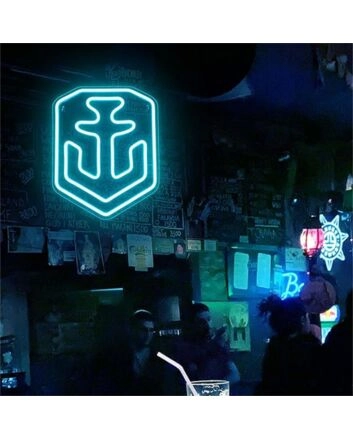 Brighten Up Your Bar, Office, and Home Decor with the Versatile Shield LED Neon Light Blue LED Neon Sign.