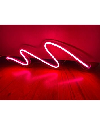 Transform Your Space: Squiggle Light Wave LED Neon Sign Perfect for Home Decor, Bars, and Weddings.