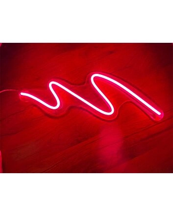 Transform Your Space: Squiggle Light Wave LED Neon Sign Perfect for Home Decor, Bars, and Weddings.