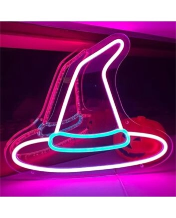 Transform Your Halloween Festivities and Home Ambiance with The Witch's Hat LED Neon Sign.