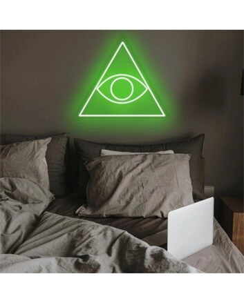 Enhance Your Space: Triangle Eye LED Neon Sign - Perfect for Home Decor, Bars, and Trendy Office Environments