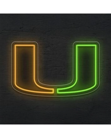 Brighten Your Game Day Celebrations and Home Bar with the University Of Miami Logo LED Neon Sign.