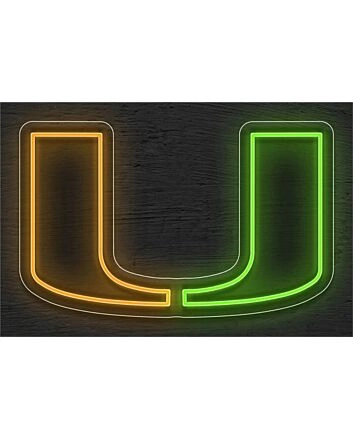 Brighten Your Game Day Celebrations and Home Bar with the University Of Miami Logo LED Neon Sign.
