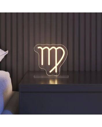 Brighten Up Your Space: Mini Virgo LED Neon Sign for Bar, Office, and Home Decor Elegance.