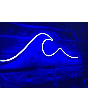 Brighten Your Space: Wave LED Neon Sign Sea LED Neon Sign for Home, Office, Bar, and Wedding Ambiance.