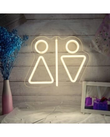 Brighten Up Your Space: Wc Minimalistic LED Neon Sign Perfect for Home Decor, Office Vibes, and Chic Bar Settings