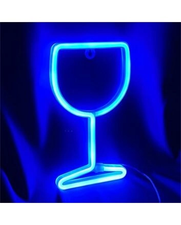 Brighten Up Your Bar, Wedding, or Home Decor with the Wine Glass LED Neon Sign.