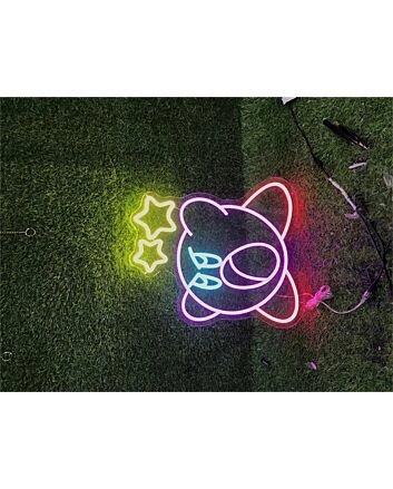 Brighten Your Game Nights and Special Events with Kirby Gameroom Decor LED Neon Sign - Perfect for Home, Bars, and Party Ambiance.