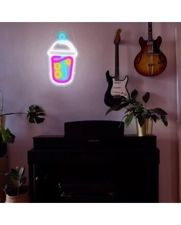 Brighten Your Café or Kitchen Ambiance with the Cute Pearl Milk Tea Neon Sign