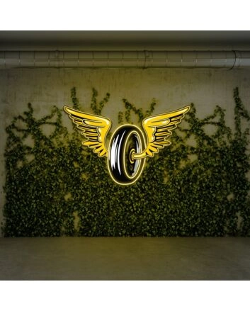 Elevate Your Space: Wing Wheels UV Light Durable Neon Artistry Awaits for Home Decor, Chic Bars, and Festive Weddings.