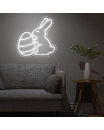 Brighten Up Your Easter Celebrations and Kids&#039; Rooms with the Easter Eggs Bunny Cute Neon Sign.