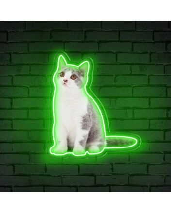 Add a Splash of Whimsy to Your Decor: From Home to Office, Perfect for Parties and Bars with Neon Cat Portrait Personalized UV Neon Sign.