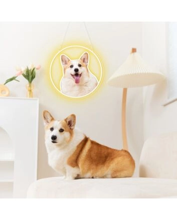 Customize Your Space: Neon Circle Portrait Personalized UV Neon Sign for Weddings, Bars, and Home Decor