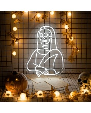 Enhance Your Halloween Festivities or Gothic Home Decor with the Skulls Beauty Neon Sign.