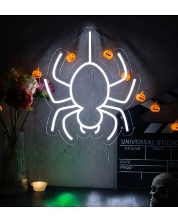 Light Up Your Halloween Festivities with the Spider Halloween Neon Sign - Perfect for Home, Bars, and Hauntingly Stylish Events!