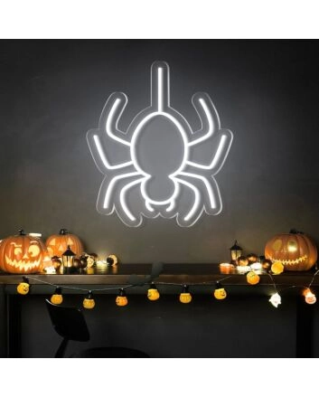 Light Up Your Halloween Festivities with the Spider Halloween Neon Sign - Perfect for Home, Bars, and Hauntingly Stylish Events!
