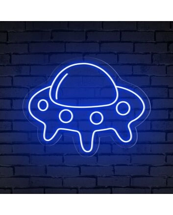 Brighten Your Kid's Room or Add Flair to Theme Parties with the Ufo Cute Space Neon Sign.