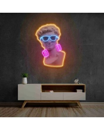 Elevate Your Space: Headphone On David Led Uv Neon Sign - A Versatile Accent for Home, Office, and Entertainment Venues.