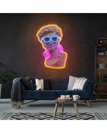 Elevate Your Space: Headphone On David Led Uv Neon Sign - A Versatile Accent for Home, Office, and Entertainment Venues.