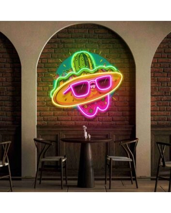 Brighten Your Dining Experience: Mexico Taco Restaurant Led Light Wall Decor for Home, Office, Bars, and Festive Celebrations.