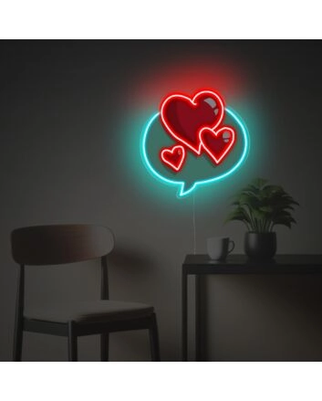 Brighten Up Your Romance: Perfect for Weddings, Anniversaries, and Home Decor - Heart Text LED Neon Acrylic Artwork