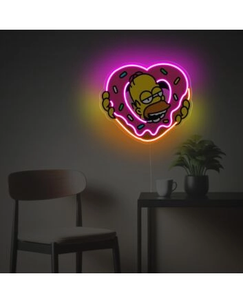 Brighten Your Bar or Man Cave with Homer Simpson Eating Donut LED Neon Acrylic Artwork - Perfect for Home Decor and Parties.