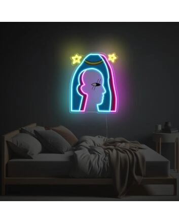 Brighten Up Your Space: Keyhole With Man Shaped LED Neon Acrylic Artwork Perfect for Office, Bar, and Unique Home Decor Ambiance.