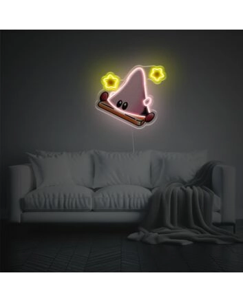Brighten Your Space: Kirby With Stars LED Neon Acrylic Artwork for Home Decor, Bars, and Celebratory Events.