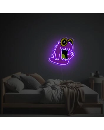 Brighten Up Your Child's Room or Next Birthday Bash with Little Purple Monster LED Neon Acrylic Artwork.