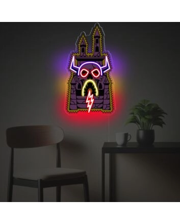 Brighten Your Realm: Medieval Castle LED Neon Acrylic Artwork Perfect for Home Decor, Themed Parties, and Fantasy Bars.