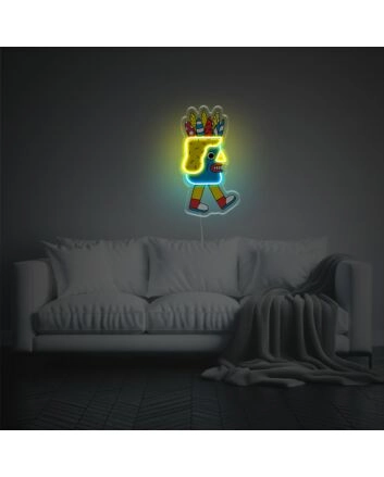 Brighten Your Workspace and Special Events with Pen Holder Man LED Neon Acrylic Artwork.