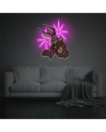 Brighten Up Your Bar, Bedroom, or Gaming Space with Sadly Rabbit LED Neon Acrylic Artwork.