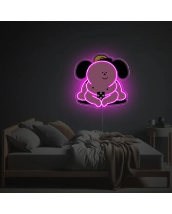 Brighten Up Your Space: Perfect for Home Decor, Bars, and Vibrant Weddings - Sitting Pink Naked Dog LED Neon Acrylic Artwork
