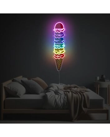 Elevate your space with Six Layers Of Ice Cream Balls LED Neon Acrylic Artwork - Perfect for Bars, Cafes, and Playful Home Decor.