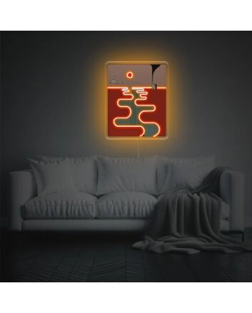 Enhance Your Spaces: Sunset Sence LED Neon Acrylic Artwork Perfect for Home Decor, Office Ambiance, and Vibrant Bar Atmospheres.