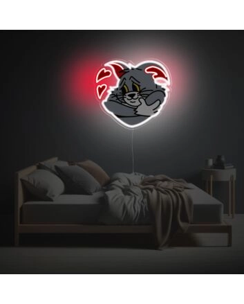 Enhance Your Space: From Home Decor to Weddings, Tom With Red Heart LED Neon Acrylic Artwork Lights Up Every Occasion.
