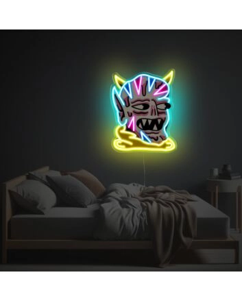 Transform your space into an interstellar haven for home décor, bars, and theme parties with Ugly Alien Guy LED Neon Acrylic Artwork.