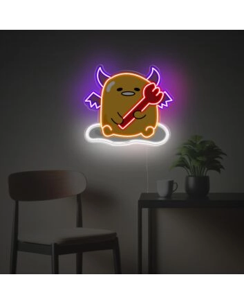 Elevate your Bar, Office, and Home Ambiance with Yolk Man With Evil Suit LED Neon Acrylic Artwork.