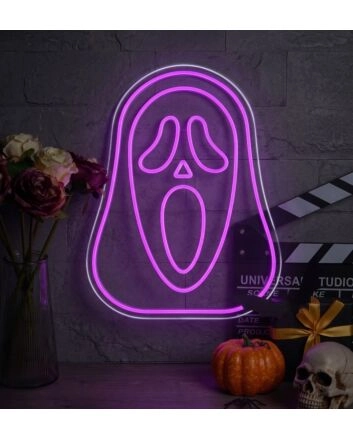 Elevate Your Halloween Ambiance or Theme Parties with the Ghostmask From Scream LED Neon Sign.