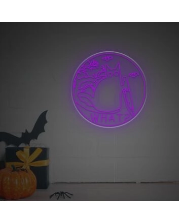 Spookify Your Space: Halloween Cat With Knife LED Neon Sign for Home, Office, and Themed Parties