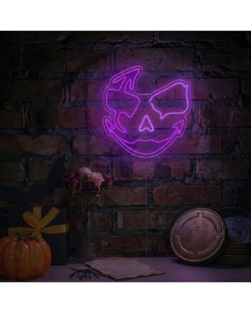 Elevate Your Halloween Celebration: Transform Any Space into a Spooky spectacle with the Halloween Mask LED Neon Sign for Home Decor, Office, and Themed Parties.