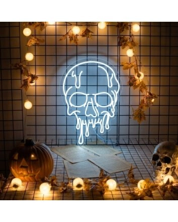 Brighten Your Halloween Celebrations and Themed Parties with the Halloween Melting Skull Head LED Neon Sign