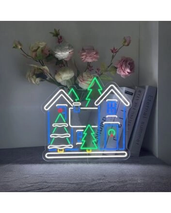 Brighten Your Festivities: Christmas House LED Neon Sign for Home Decor, Office Celebrations, and Holiday-Themed Parties